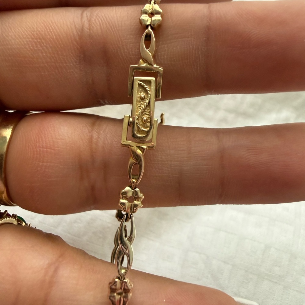 14k Solid Gold Ladybug Bracelet - image 5